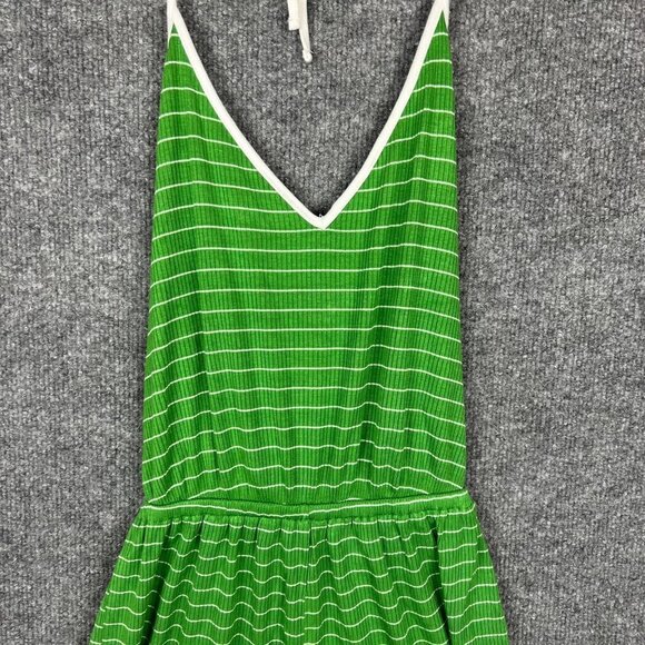 NEW Forever 21 Striped Spaghetti Strap Romper Green SZ Small - Picture 2 of 9